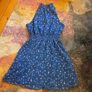 A New Day blue floral halter dress, NWOT